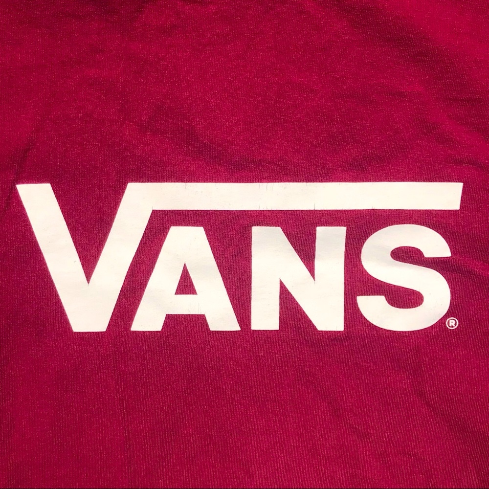 Maroon Vans Long Sleeve Tee - L/G